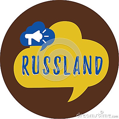 Handwriting text writing Russland. Concept meaning former empire of eastern Europe and northern Asia Slavic Stock Photo