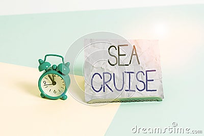 Handwriting text writing Sea Cruise. Concept meaning a voyage on a ship or boat taken for pleasure or as a vacation Mini Stock Photo