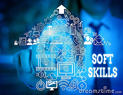 Handwriting text writing Soft Skills. Concept meaning demonstratingal attribute enable interact effectively with other Stock Photo