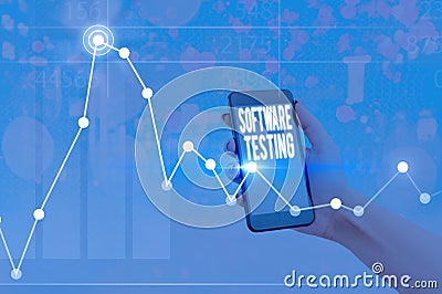 Handwriting text writing Software Testing. Concept meaning evaluate the functionality of a software application. Stock Photo