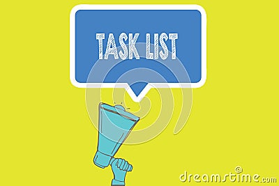 Handwriting text writing Task List. Concept meaning Planification reminder group of activities that have to be done Stock Photo