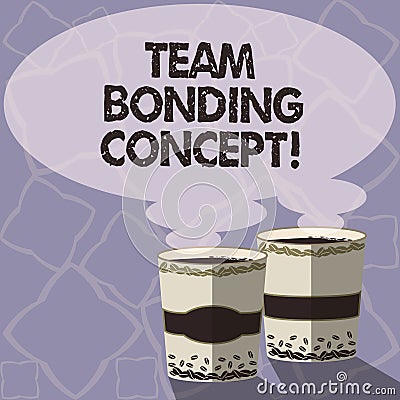 Handwriting text writing Team Bonding Concept. Concept meaning Improve workplace projects that involve teamwork Two To Stock Photo