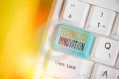 Handwriting text writing Technology Innovation. Concept meaning advanced net connected devices a Creative Technique Stock Photo