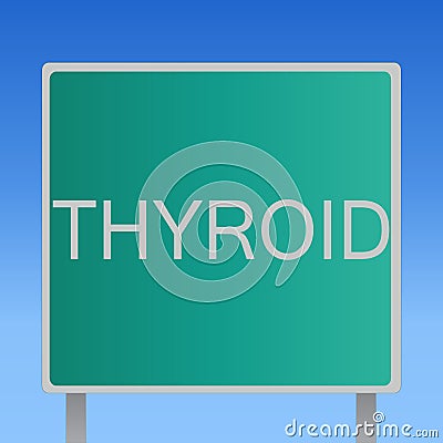 Handwriting text writing Thyroid. Concept meaning Gland in neck Secretes hormones regulating growth and development Stock Photo