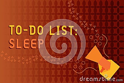 Handwriting text writing To Do List Sleep. Concept meaning Things to be done Priority object is to take a rest Stock Photo