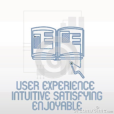 Handwriting text writing User Experience Intuitive Satisfying Enjoyable. Concept meaning Customer feedback checklist Stock Photo