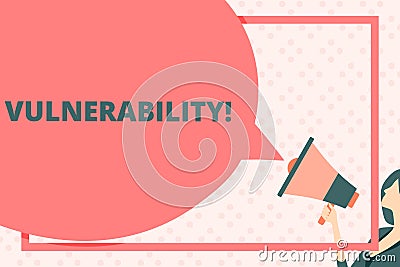 Handwriting text writing Vulnerability. Concept meaning Information susceptibility systems bug exploitation attacker Stock Photo