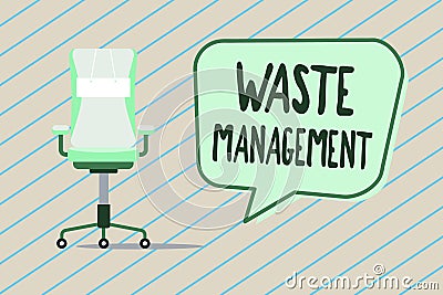 Handwriting text writing Waste Management. Concept meaning actions required manage rubbish inception to final disposal Stock Photo