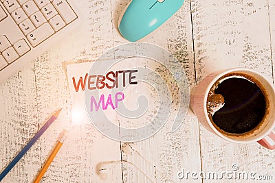 Handwriting text writing Website Map. Concept meaning designed to help both users and search engines navigate the site Stock Photo