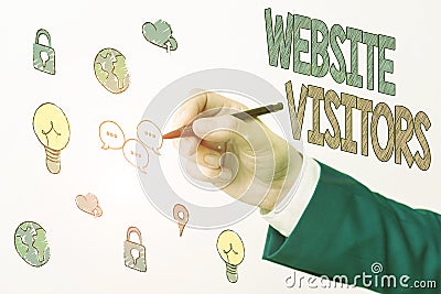 Handwriting text writing Website Visitors. Concept meaning someone who visits views or goes to your website or page Stock Photo