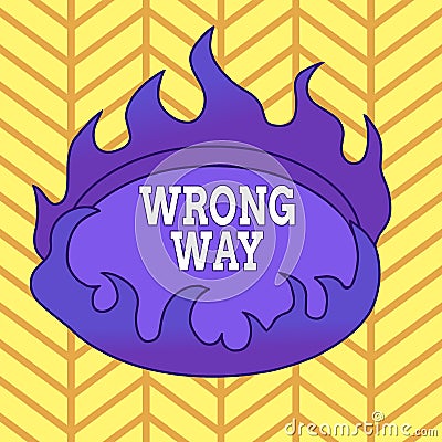 Handwriting text Wrong Way. Concept meaning taking an unsuitable or undesirable analysisners or direction Asymmetrical Stock Photo