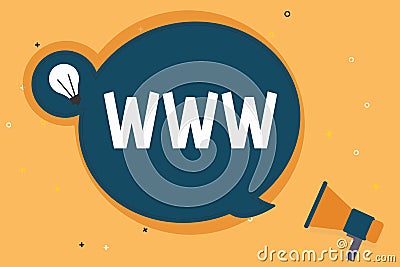 Handwriting text Www. Concept meaning Network of online content Formatted in HTML and accessed via HTTP Stock Photo