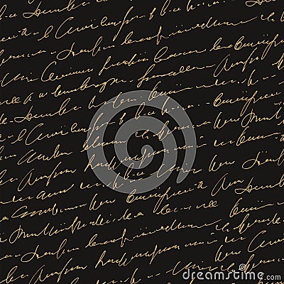 Handwritten abstract text seamless pattern Vector Illustration