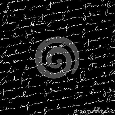 Handwritten abstract text seamless pattern Vector Illustration