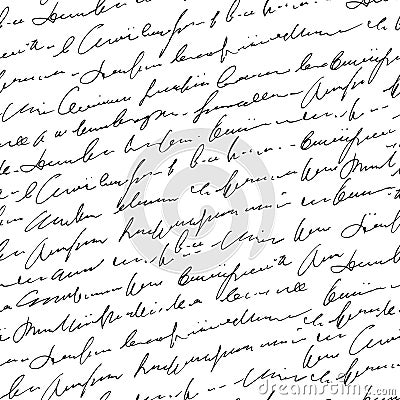 Handwritten abstract text seamless pattern Vector Illustration