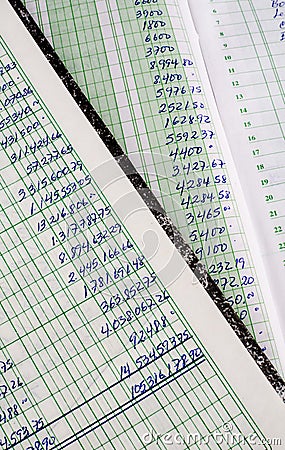 Handwritten accounting Stock Photo