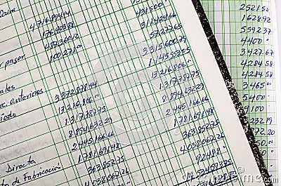 Handwritten accounting Stock Photo