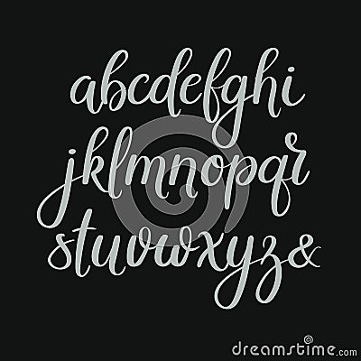 Handwritten Brush Letters. ABC. Modern Calligraphy. Hand Lettering Vector Alphabet Vector Illustration