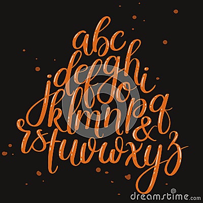 Handwritten Brush Letters. ABC. Modern Calligraphy. Hand Lettering Vector Alphabet Vector Illustration