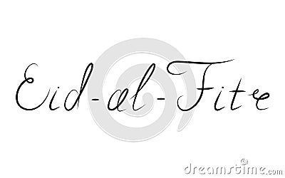 Handwritten Eid-al-Fitr retro label Vector Illustration