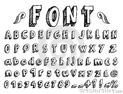 Handwritten font Vector Illustration