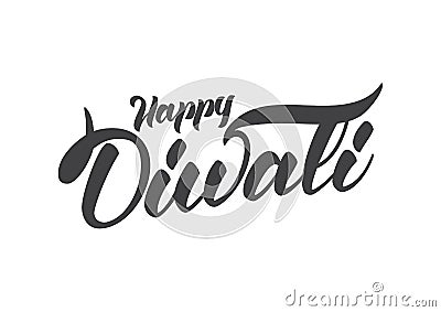 Handwritten lettering composition of Happy Diwali. Vector illustration. Vector Illustration