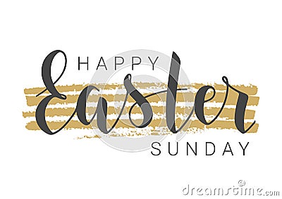 Handwritten Lettering of Happy Easter Sunday. Vector Illustration Vector Illustration