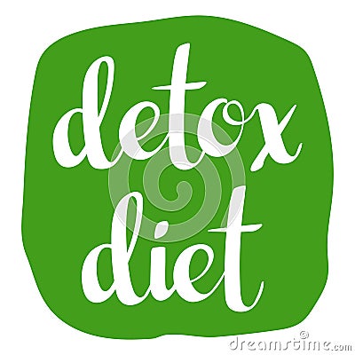 Handwritten lettering words Detox Diet, vector illustration Vector Illustration