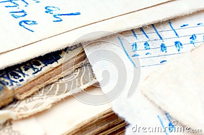 Handwritten notation. Stock Photo