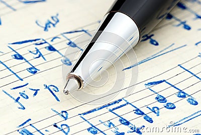 Handwritten notation. Stock Photo