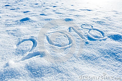 2018 handwritten on the snow Stock Photo