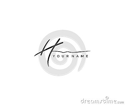 Handwritting Signature Letter H Logotype Vector Illustration
