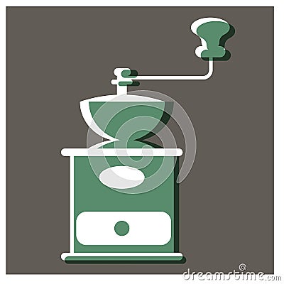 Handy coffee mill flat illustration design Vector Illustration