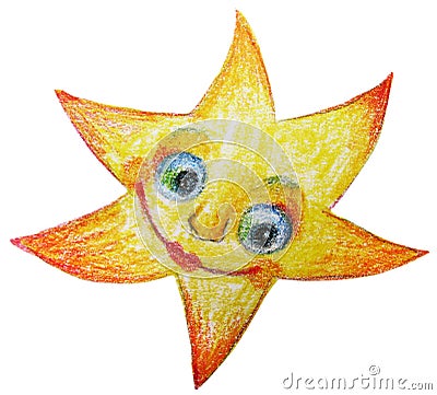 handy drawing star with smile Stock Photo