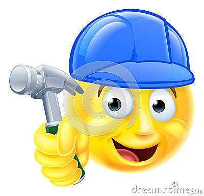 Handy Man Carpenter Builder Emoji Emoticon Vector Illustration