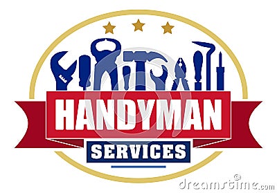 Handyman services colorful oval vector design for your logo or e Vector Illustration