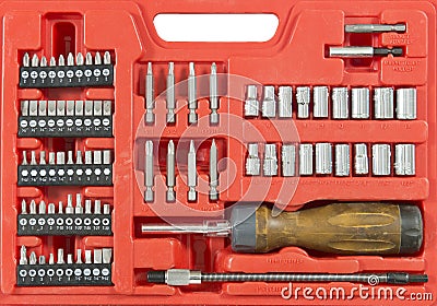 Handyman Socket and Ratchet Tool Set Stock Photo