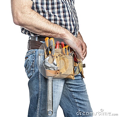 Handyman and tools Stock Photo