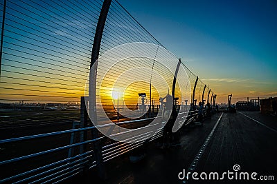 Haneda Airport gazebo and dusk Stock Photo