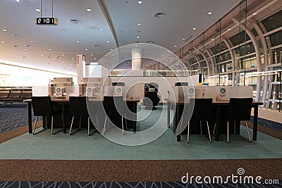 Haneda Airport International Passenger Terminal Free Wifi Equipement Editorial Stock Photo