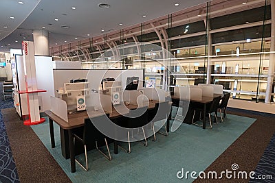 Haneda Airport International Passenger Terminal Free Wifi Equipement Editorial Stock Photo