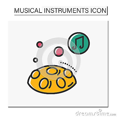 Hang drum color icon Vector Illustration