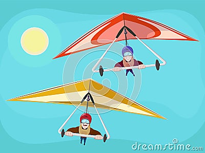 Hang glider. Vector Vector Illustration
