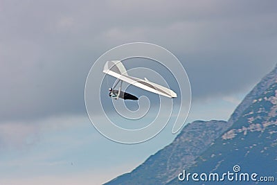 Hang gliding in Swiss Alps Editorial Stock Photo