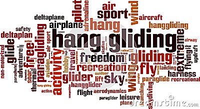 Hang gliding word cloud Vector Illustration