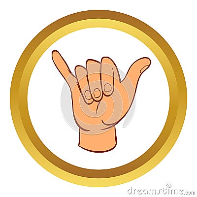 Hang loose hand gesture vector icon, cartoon style Vector Illustration