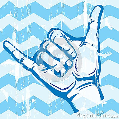 Hang Loose Hand Signal Vector Illustration