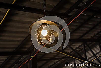 Hang round ceiling luxury beautiful retro edison l Stock Photo