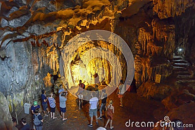 Hang sung sot cave in ha long bay,Vietnam Editorial Stock Photo