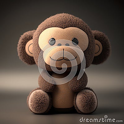 Hang in There - Adorable Monkey Plush Toy for Kids Cartoon Illustration